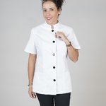 BLOUSE WOMAN GRANDAD COLLAR S/SLEEVED