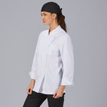 JACKET KITCHEN UNISEX BUTTON CLOSURE LINED L/SLEEVED WHITE
