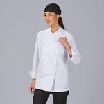 JACKET KITCHEN UNISEX BUTTON CLOSURE LINED L/SLEEVED WHITE
