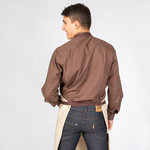 AVENTAL COM PEITO BEGE COMBI ESPIGA 82X72 CM
