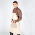 AVENTAL COM PEITO BEGE COMBI ESPIGA 82X72 CM
