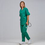 CONJUNTO UNISEX BLUSA CUELLO PICO /PANTALON GOMA ENTERA 