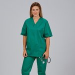 CONJUNTO UNISEX BLUSA CUELLO PICO /PANTALON GOMA ENTERA 