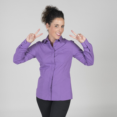 BLUSA SENHORA BOTÃO OCULTO M/COMPRIDA