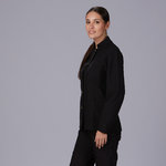 CASACO MULHER MAO PRETA/PRETO BOTÃO DORADO
