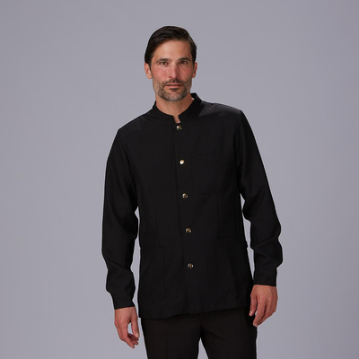 CASACO HOMEM MAO PRETA/PRETO BOTÃO DORADO
