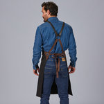 APRON BIB WITH LEATHER HARDWARE, 88X74 CM