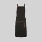 APRON BIB WITH LEATHER HARDWARE, 88X74 CM
