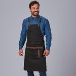 APRON BIB WITH LEATHER HARDWARE, 88X74 CM