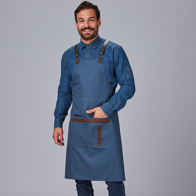 DELANTAL PETO HERRAJES EN PIEL 88X74 CM