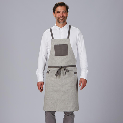 DELANTAL PETO BOLSILLO Y CINTAS COMBINADAS 88X74 CM