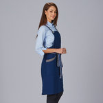 DELANTAL PETO BICOLOR CINTA RAYAS 86X74 CM