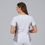 BLUSA MUJER ESCOTE PICO COMBINADA M/C CLEO
